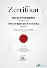 Wir sind zertifiziert für Elektro Muskelstimulation - EMS - Miha Bodytec Zertifikat